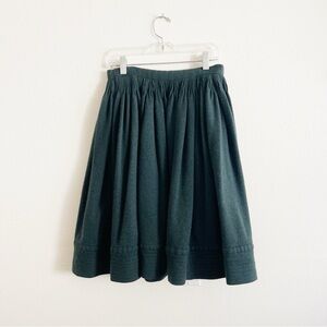 1950 vintage wool skirt dark forest green wool heavy weight winter knee length